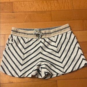 Anthropologie Chevron Black and White High Waist Shorts